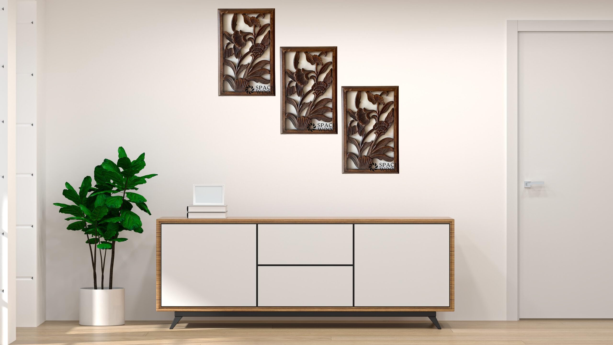 Space Wood Wall Hanging Panel | Wooden Wall Decorative Frame For Living Room | Mdf Wall Decor Wooden Frame For Home,14X8.5 Inche
